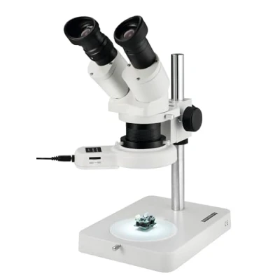 Abbildung von ESCHENBACH OPTIK Stereo Mikroskop mit Stand; 10x 20x Auflicht / Stereomikroskop; Vergrößerung; LED Ringbeleuchtung