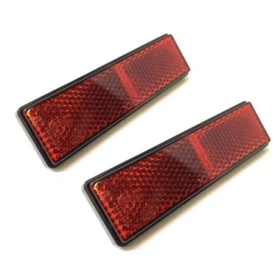 Abbildung von 2x Reflektor Katzenauge 94x28mm Rot mit Gewindebolzen M5 E Geprüft