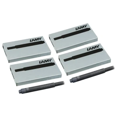 Abbildung von Lamy T10 4er Set Tintenpatronen mit großem Tintenvorrat geeignet für alle Patronenfüllhaltermodelle Inhalt 1,25ml je Patrone 5 Stück pro Päckchen Tintenfarbe schwarz