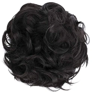 Abbildung von CAISHA Scrunchie Haarteil Haargummi Dutt Haarverdichtung Groß Emilia Gewellt Unordentlich DM15cm Dunkelschokobraun G3E
