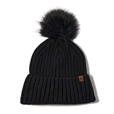 Abbildung von Hurley Damen W June Pom Beanie Baseballkappe, Schwarz, Einheitsgröße EU