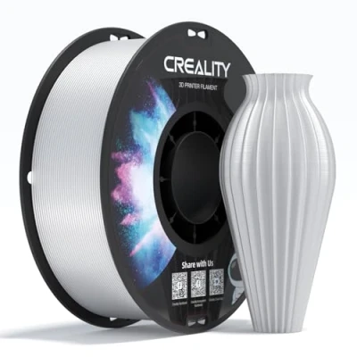 Abbildung von Creality CR PETG 3D Druckfilament 1,75 mm, Ausgezeichnete Zähigkeit, Hohe Präzision, Geruchlos, Ungiftig, Feuchtigkeitsbeständig, 1 kg (2,2 lbs), Glänzendes Filament für Drucker(Transparent)