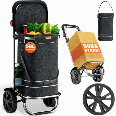 Abbildung von monzana Einkaufstrolley, 2in1 56L bis 50 kg klappbar abnehmbare Tasche Handwagen Einkaufswagen