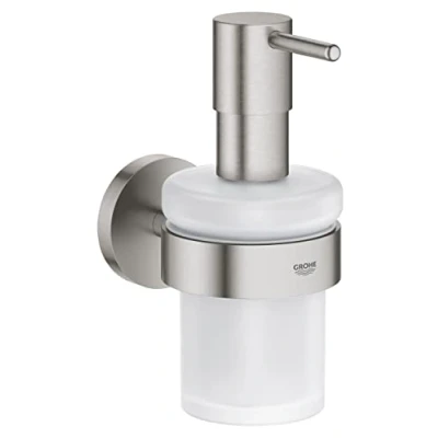 Abbildung von Grohe Start Seifenspender Glas/Metall Chrom mit Halter