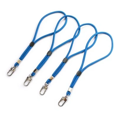 Abbildung von trage.band® kurzes verstellbares Handgelenk Trageband mit Karabinerhaken, 4 St. blau