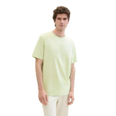 Abbildung von TOM TAILOR Herren Basic T Shirt mit Logo Stickerei, tender sea green, L