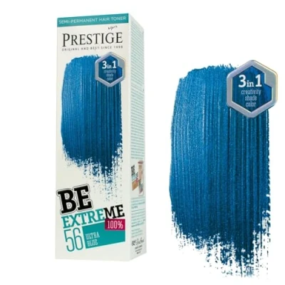 Abbildung von Vip&#039;s Prestige Be Extreme Semipermanenter Haartonisierer 56 Ultra Blau Reines Pigment Verleiht gefärbten oder grauen Haaren Farbe Temporäres Ergebnis Ammoniakfrei, Parabenfrei, PPD frei