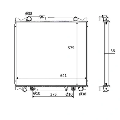 Abbildung von NRF 58647 Kühler, Motorkühlung Aluminium 641 575 26 Kühlrippen gelötet TOYOTA: Land Cruiser Prado 90