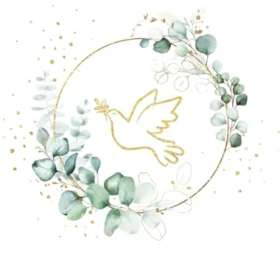 Abbildung von Serviettenshop Papierserviette 20 Servietten Eucalyptus Golden Dove 33x33cm, (20 St)