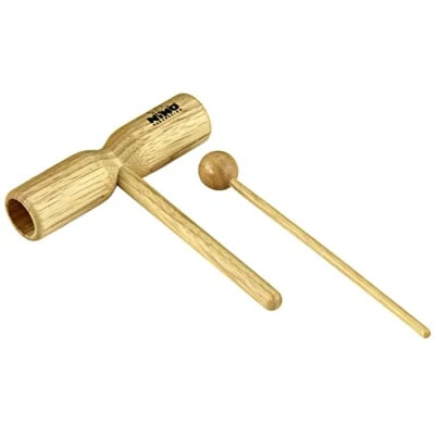 Abbildung von Nino Percussion Wood Tone Block Mittelgroßes Musikinstrument für Kinder ab 3 Jahren Siam Eiche, Natur (NINO570)
