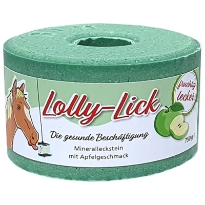 Abbildung von Lolly Lick. Mineralleckstein mit Apfel. 750g