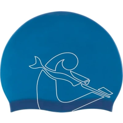 Abbildung von Cressi Eddie Swim Cap Badekappe Unisex, Blau/Weiß, Einheitsgröße