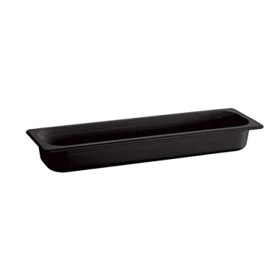 Abbildung von APS 84308 GN 2/4 Behälter ECO LINE, 53 x 16,2 cm, Tiefe 100 mm, 4,3 Liter, Melamin, schwarz