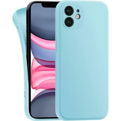Abbildung von MyGadget Hülle Kompatibel mit iPhone 11 robuste Silikon Schutzhülle TPU Case Slim Silikonhülle Back Cover Kratzfest Handyhülle Matt Hellblau