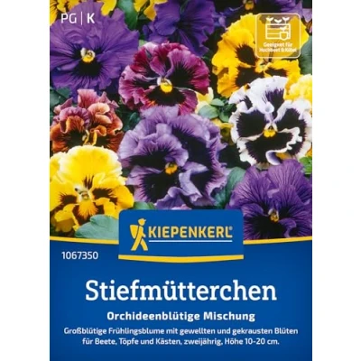 Abbildung von Kiepenkerl Stiefmütterchensamen Orchideenblütige Mischung 1067350 Winterharte Blumensamen für Beete, Kästen &amp; Töpfe Wildblumensamen, Blumenwiese