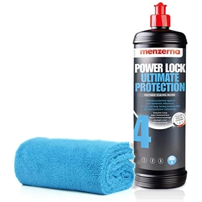 Abbildung von detailmate Autopflege Set Auto Polier Set: Menzerna Politur Heavy Cut, Medium Finish, Carnauba/Polymer Wachs + Mikrofaser Poliertuch zum Auspolieren Lack (Power Locker 1L)