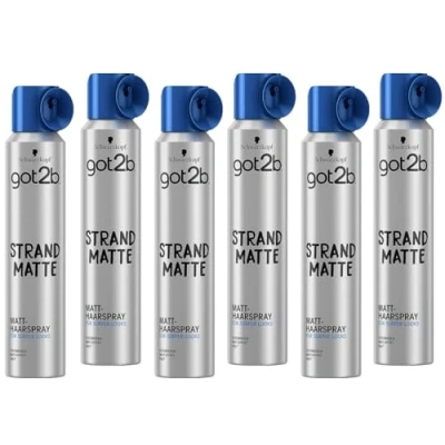 Abbildung von 6x Schwarzkopf Got2b Haarspray für Männer Strand Matte 200ml