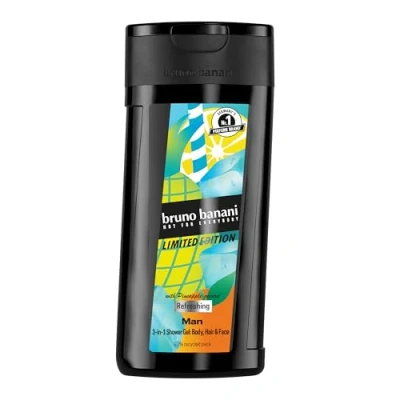 Abbildung von bruno banani Limited Edition für Ihn Duschgel, lebendiger und maskuliner Fougère Duft mit fruchtigen Noten, 3 in 1 Duschgel Körper, Gesicht Haare, vegane Formel, 250 ml