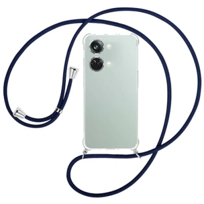 Abbildung von mtb more energy® Handykette kompatibel mit OnePlus Nord 3 dunkelblau Smartphone Hülle zum Umhängen Anti Shock Full TPU Case