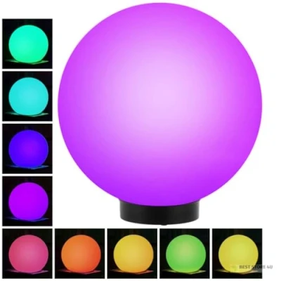 Abbildung von Green Blue GB167 Außensolarlampe Solarkugel Solarleuchte LED Leuchtkugel Garten Beleuchtung Verschiedene Leuchtfarben (Color, 30cm)