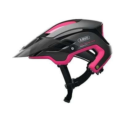 Abbildung von ABUS Mountainbike Helm MonTrailer ACE MIPS Robuster Fahrradhelm mit Aufprallschutz und Kamerahalterung Unisex Pink/Grau, Größe M