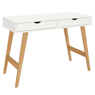 Abbildung von IDIMEX Schreibtisch MILO, Bürotisch Holz mit 2 Schubladen PC Tisch weiß/eichefarben