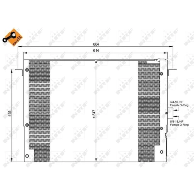 Abbildung von NRF EASY FIT 35657 Klimakondensator mit Dichtring 11,8 8,6 Aluminium 562
