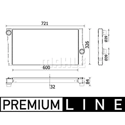 Abbildung von MAHLE ORIGINAL CR 957 000P Kühler, Motorkühlung 600 326 32 Kühlrippen gelötet BMW: 5 Limousine, Touring