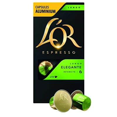 Abbildung von L&#039;OR Kaffeekapseln Lungo Elegante, 50 Nespresso* kompatible Kapseln, 10 Stück (5er Pack)