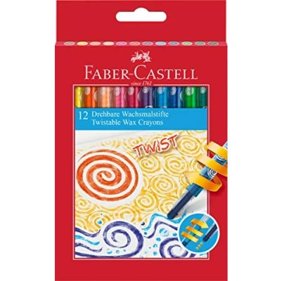 Abbildung von FABER CASTELL 120003 Drehbare Wachsmalkreiden, 12er Kartonetui