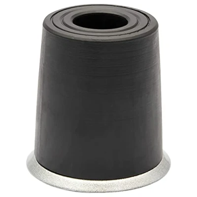 Abbildung von WAGNER Bodentürstopper/Wandtürstopper VULKANO MIDI Durchmesser Ø 35 x mm, Basis Edelstahl Optik, Puffer Vollgummi, silber/schwarz, zum Schrauben inklusive Montagematerial 15208111