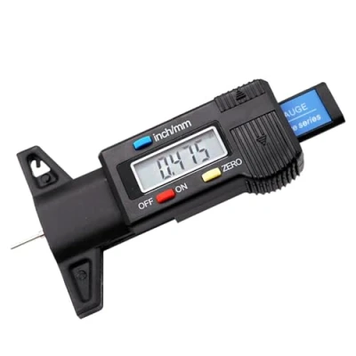 Abbildung von EUZUXU Digitaler Reifenprofiltiefenmesser, Reifen Profiltiefenmesser, Digital Tiefenmesser LCD Display 0 25.4mm Motorrad Messchieber, für Motorrad, Auto, LKW