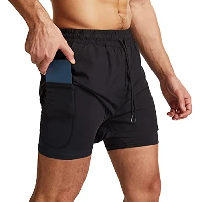 Abbildung von Danfiki Laufshorts Herren Kurze Sporthose Kurz mit Tasche Laufhose Kurzmit Taschen Hosen Fitness