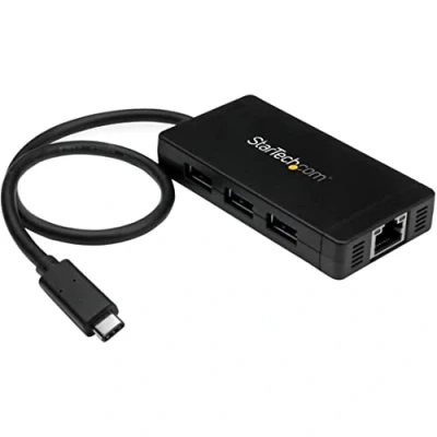 Abbildung von StarTech.com 3 Port USB 3.0 Hub mit C und Gigabit Ethernet inklusive Netzteil Typ GbE Type