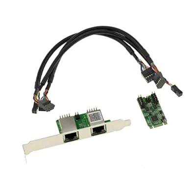 Abbildung von KALEA INFORMATIQUE M.2 Karte 2 Port LAN GIGABIT ethernet RJ45 für M2 Typ PCIe, M oder B+M Key Dual Chipset RealtekRTL8111H.