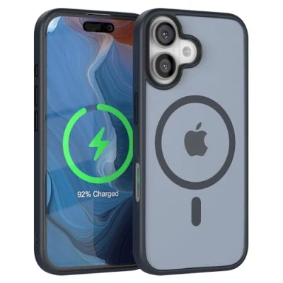 Abbildung von EAZY CASE Ultra Schutz Outdoor Hülle kompatibel mit iPhone 16 Qi Charging, hochwertige Schutzhülle Aufprallschutz, Stoßfest, Handyhülle Kameraschutz, Dunkel Blau Charging