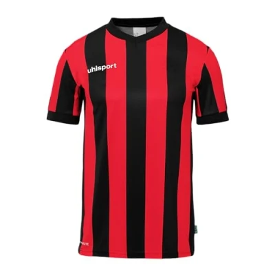 Abbildung von uhlsport Unisex Retro Stripe Kurzarm T Shirt, Schwarz/Rot, XXL EU