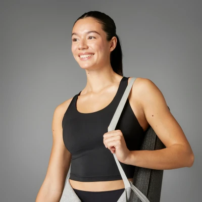 Abbildung von adidas Performance ALL ME Medium Support LONG LINE BRA TANK Sportbh mit mittlerer Stützkraft, Damen, Größe: XSxA B, Black