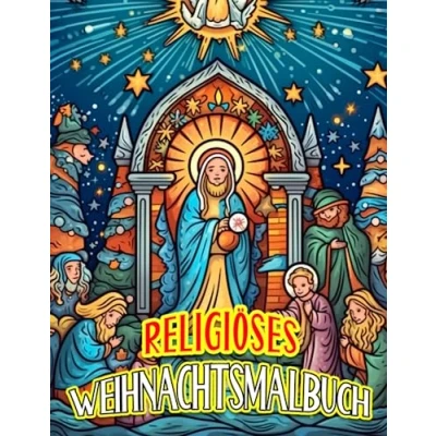 Abbildung von Religiöses Weihnachtsmalbuch: 30 Seiten fröhlicher Illustrationen für Kinder, mit denen Sie während Weihnachten Spaß haben können. Perfekt als ... Ihre Freude dieser Beschreibung.