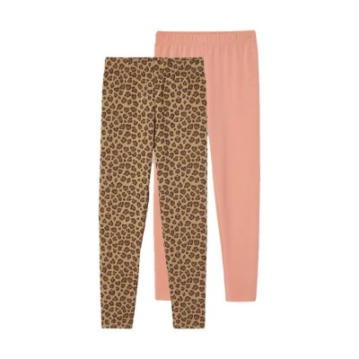 Abbildung von Vertbaudet 2ERPACK Leggings Hosen für Kinder, Größe: 158, Beige