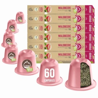 Abbildung von La Natura Lifestyle WALDBEERE BIO TEE 100% Industriell Kompostierbare² Teekapseln Umweltfreundlich 60 für Nespresso®3 Kapselmaschinen