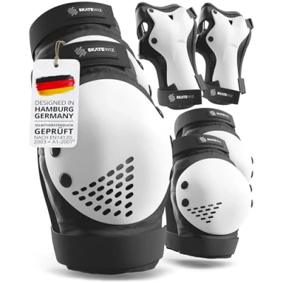 Abbildung von Protektoren Kinder Schoner Set Skateboard Knieschoner. Ellenbogen. Handschoner