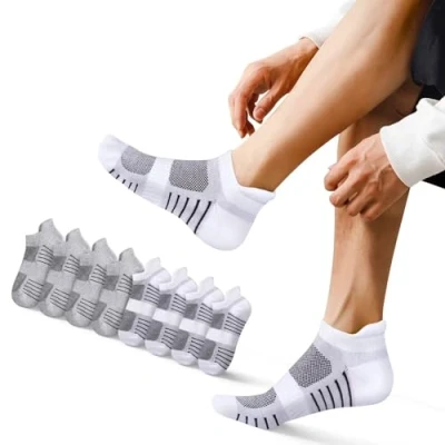 Abbildung von EKSHER Sneaker Socken Damen 35 38 Weiß Sneakersocken Grau 8 Paar Sportsocken Laufsocken Tennissocken Herrensocken Anti Schweiß Running Socks Atmungsaktive Baumwolle Strümpfe