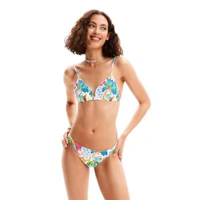 Abbildung von Desigual Jungle Design Bikinitop, Damen, Größe: XS, Beige