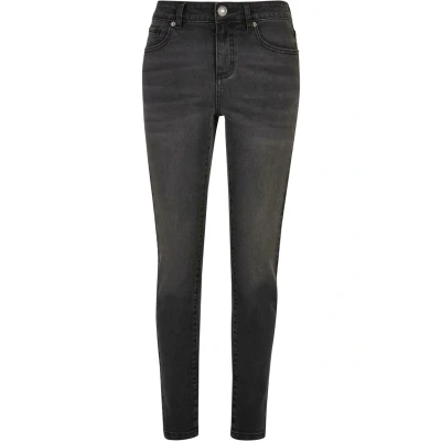 Abbildung von Urban Classics MID Waist Jeans Skinny Fit, Damen, Größe: 26x28, Black washed