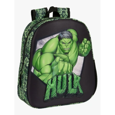 Abbildung von Safta HULK Schulrucksack mit 3D Design, anpassbar an Kinderwagen, ideal für Kinder verschiedener Altersgruppen, bequem und vielseitig, Qualität Widerstandsfähigkeit, 27 x 10 33 cm, Schwarz/Grün,