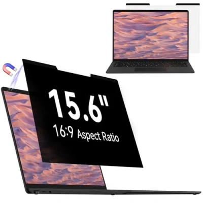 Abbildung von Magnetischer sichtschutz für 15,6 Zoll Laptop 16:9, Abnehmbarer Sichtschutzfolie, Anti Blaulicht Blendschutz Blickschutzfolie Displayschutz Lenovo Hp Dell Acer Asus Thinkpad Envy Xps