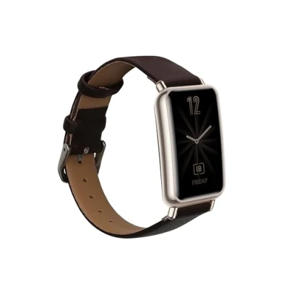 Abbildung von kwmobile Armband kompatibel mit Huawei Watch Fit Mini Echtleder Fitnesstracker Sportarmband Band