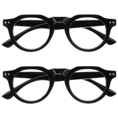 Abbildung von OPULIZE RIO Brille mit Blaulichtfilter 2er Pack Oben Abgeflachter Rahmen Schwarz Damen &amp; Herren Federscharniere BB53 1