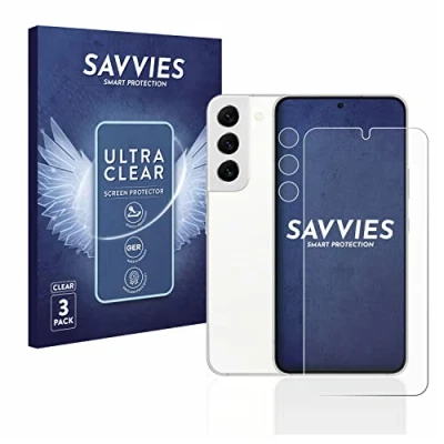 Abbildung von Savvies 6 Stück Schutzfolie für Samsung Galaxy S22 5G (Display+Kamera) Displayschutz Folie Ultra Transparent